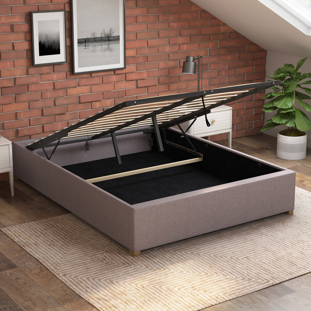 Aspire Furniture Single Grey Eire Linen Platform Ottoman Bed Image 2