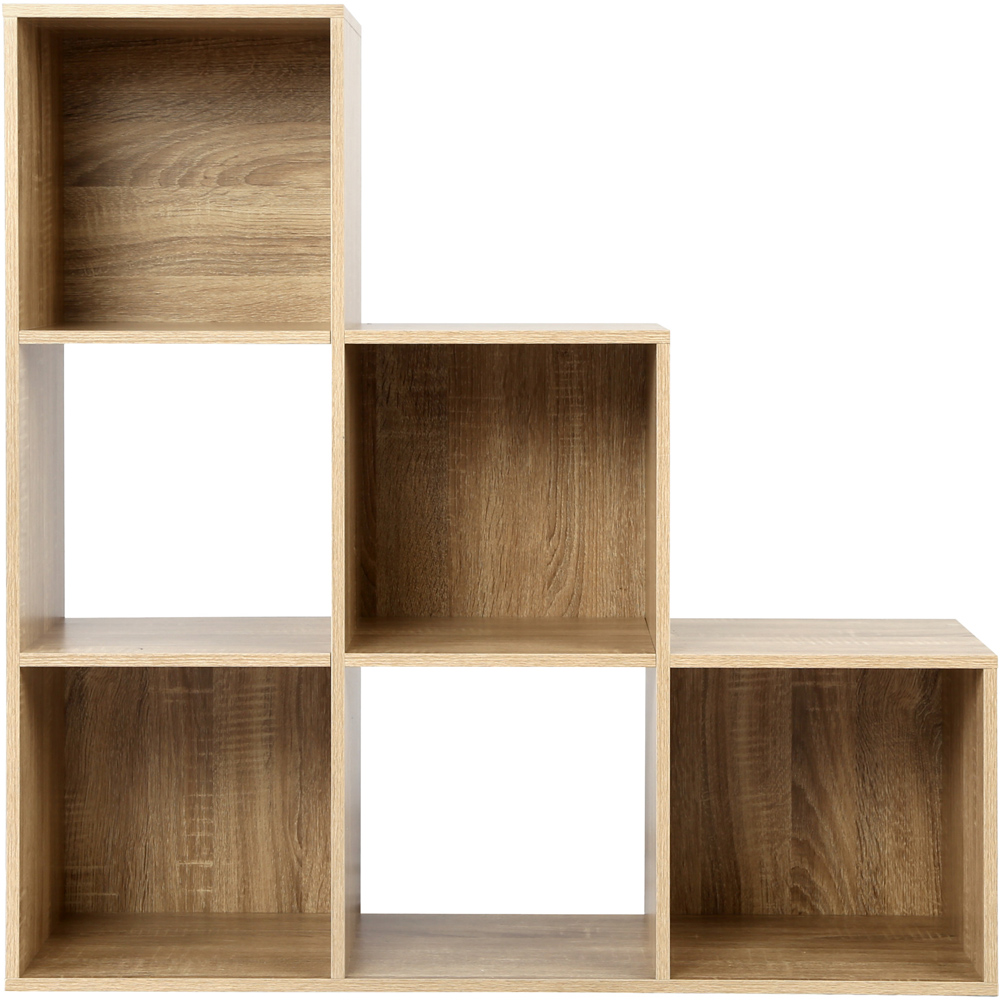 Jane 6 Shelf Oak Ladder Cube Storage Unit Image 2