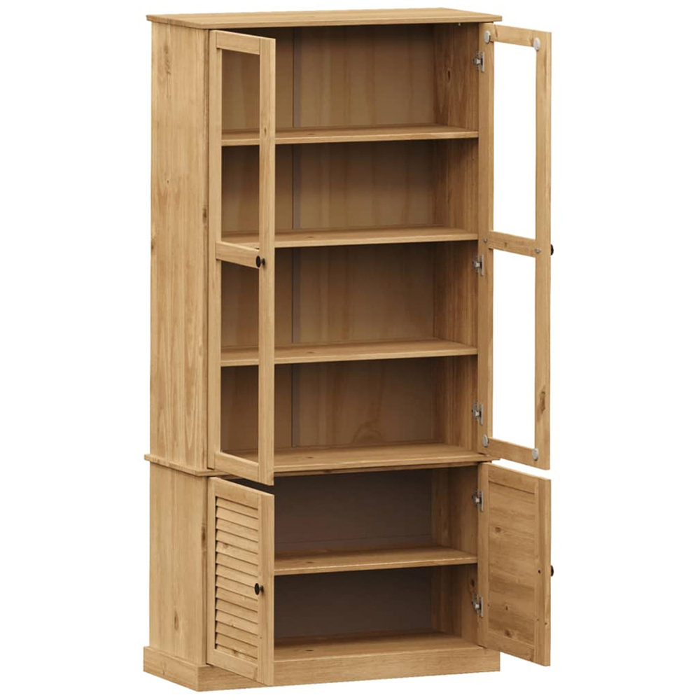 vidaXL 4 Door Brown Glass Display Cabinet Image 4