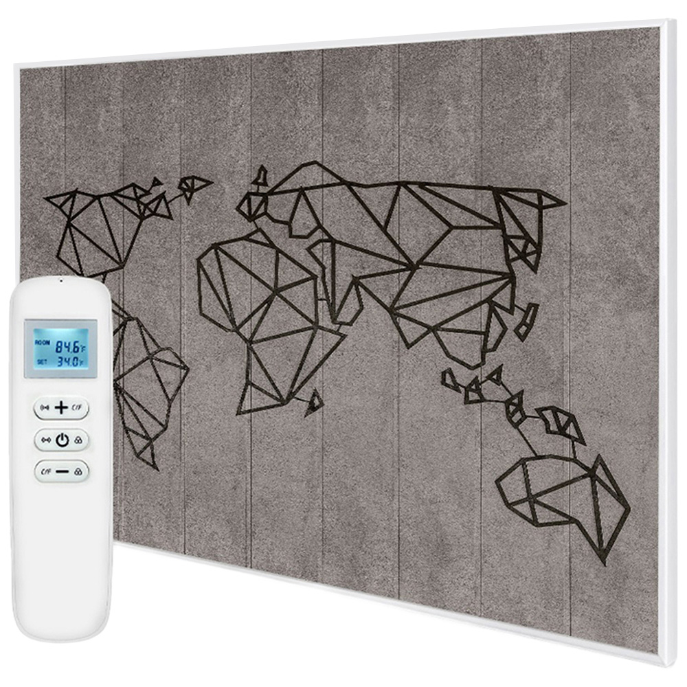 Mirrorstone Nexus World Map Picture Wi-Fi Infrared Heating Panel 1200W 995 x 1195mm Image 1