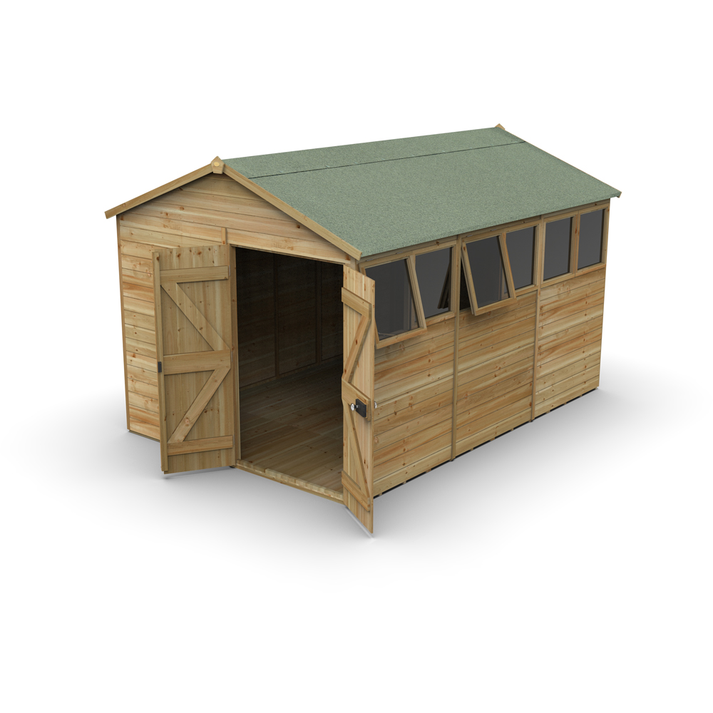 Forest Garden Timberdale 8 x 12ft 2 Opening Apex Shed Image 3