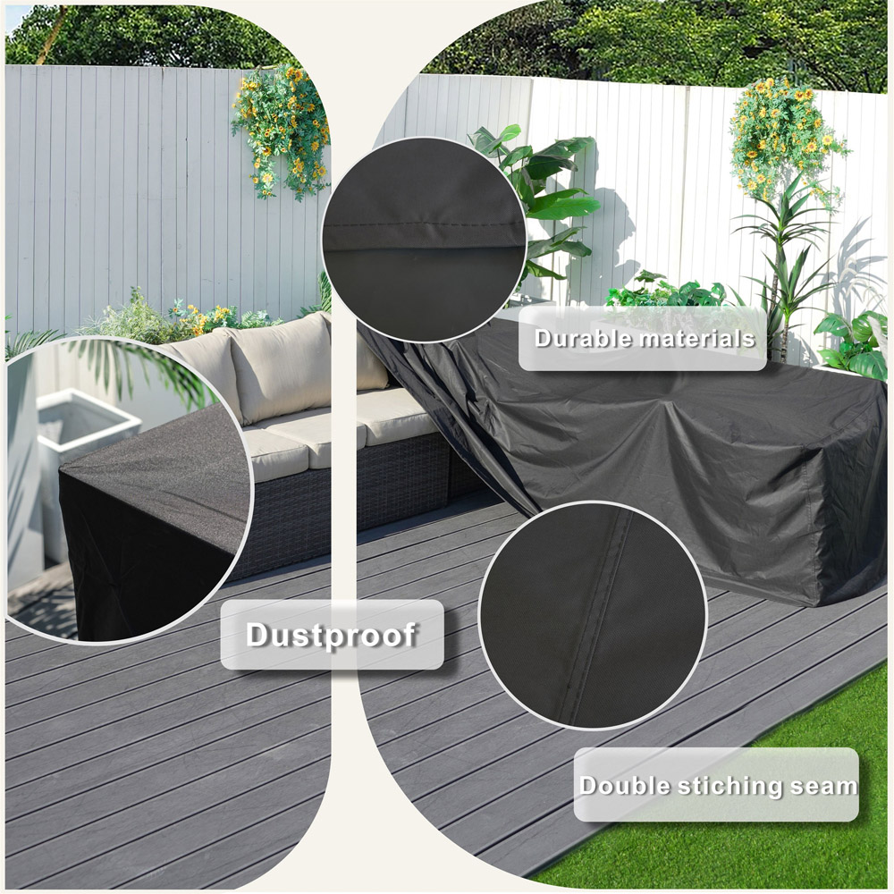 Direct Wicker L-Shaped Sofa Rain Cover 215 x 215cm Image 6