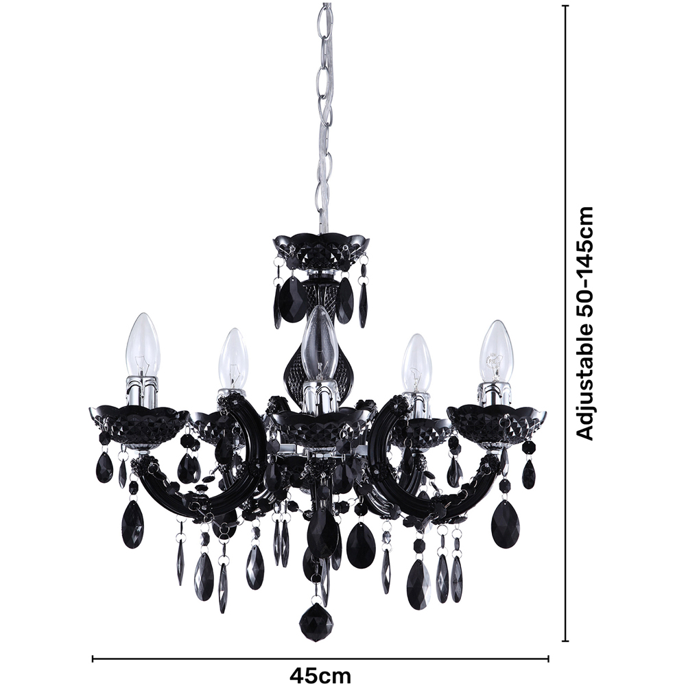 Inlight Marie Therese 5 Light Black Chandelier Image 6