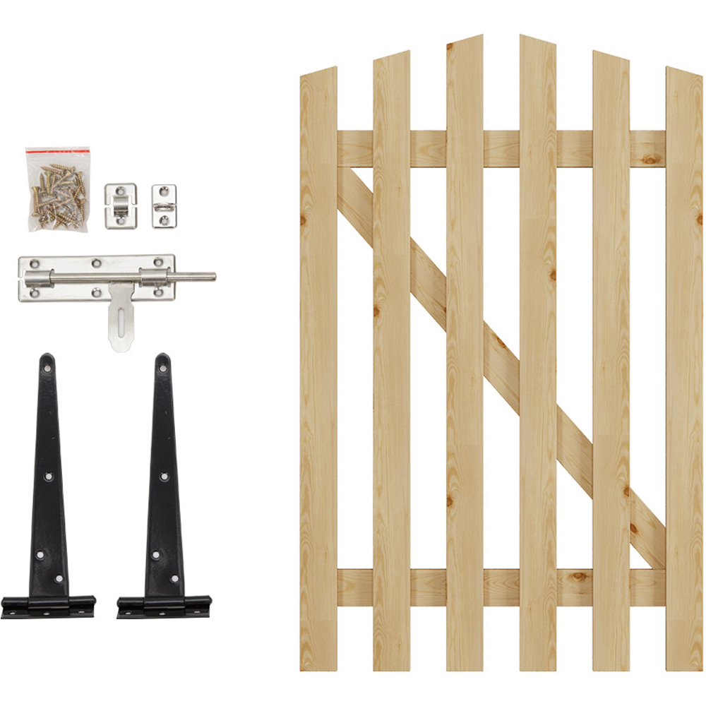 Outdoor Minimalist Nature Wooden Fence Gate, 120 x 76 x 2.5cm Image 5