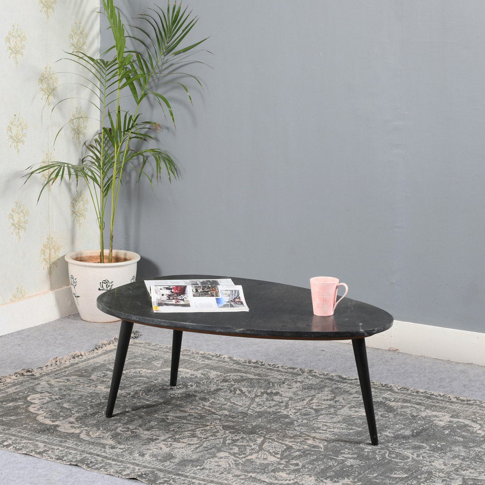 Brooklyn Opal Black Marble Top Coffee Table Image 6