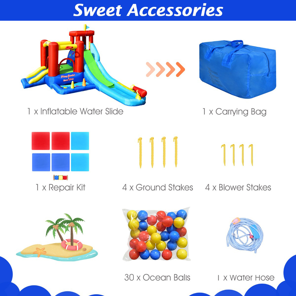 Costway 9 in 1 Inflatable Water Slide with Trampoline Image 4