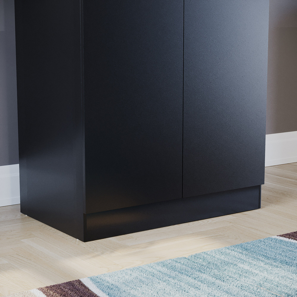 Vida Designs Riano 2 Door Black Wardrobe Image 4