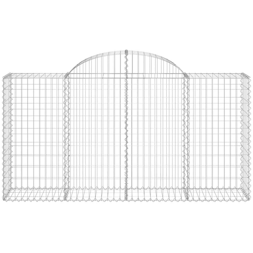 vidaXL Silver Galvanised Iron Arched Gabion Basket 200 x 50 x 100/120cm 40 Pack Image 2