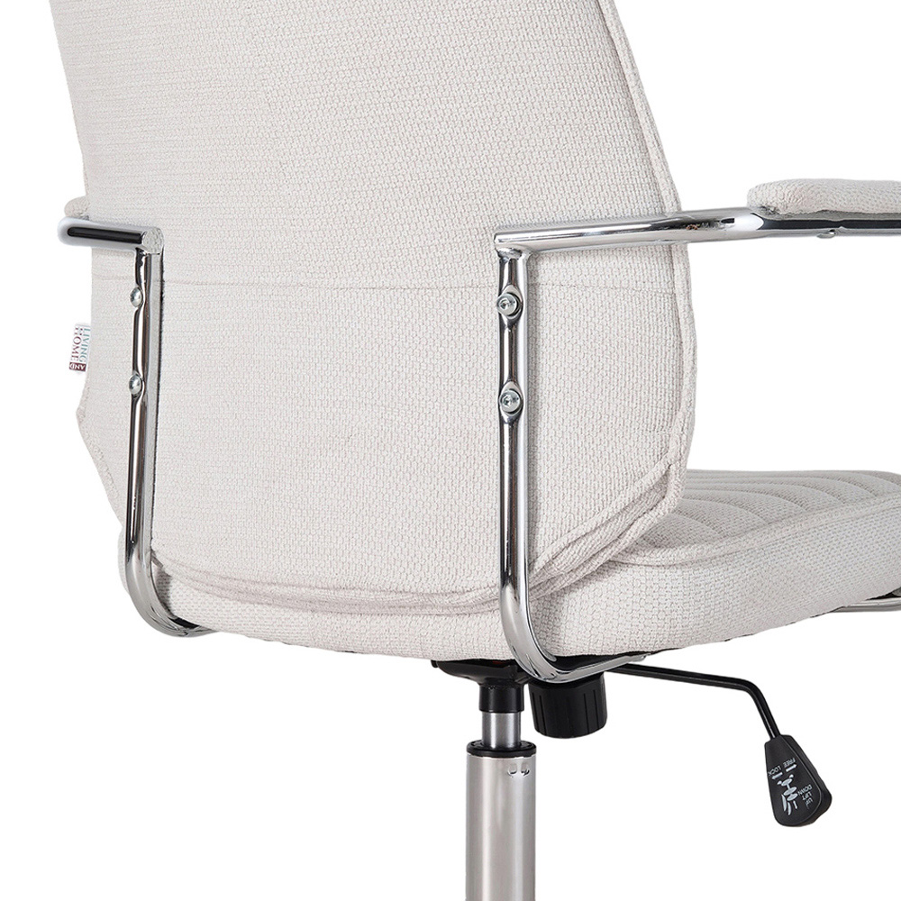 Living and Home White Chenille Swivel and Adjustable High Back Retro Office Chair Image 8