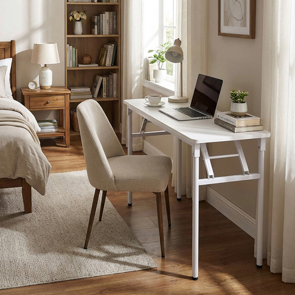Living and Home Metal Frame Foldable Laptop Desk White Image 8