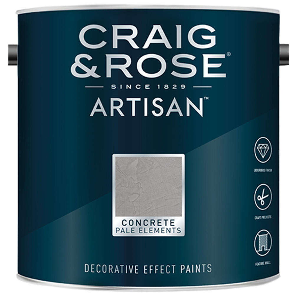 Craig & Rose Artisan Walls & Ceilings Concrete Pale Elements Matt Paint 2.5L Image 2