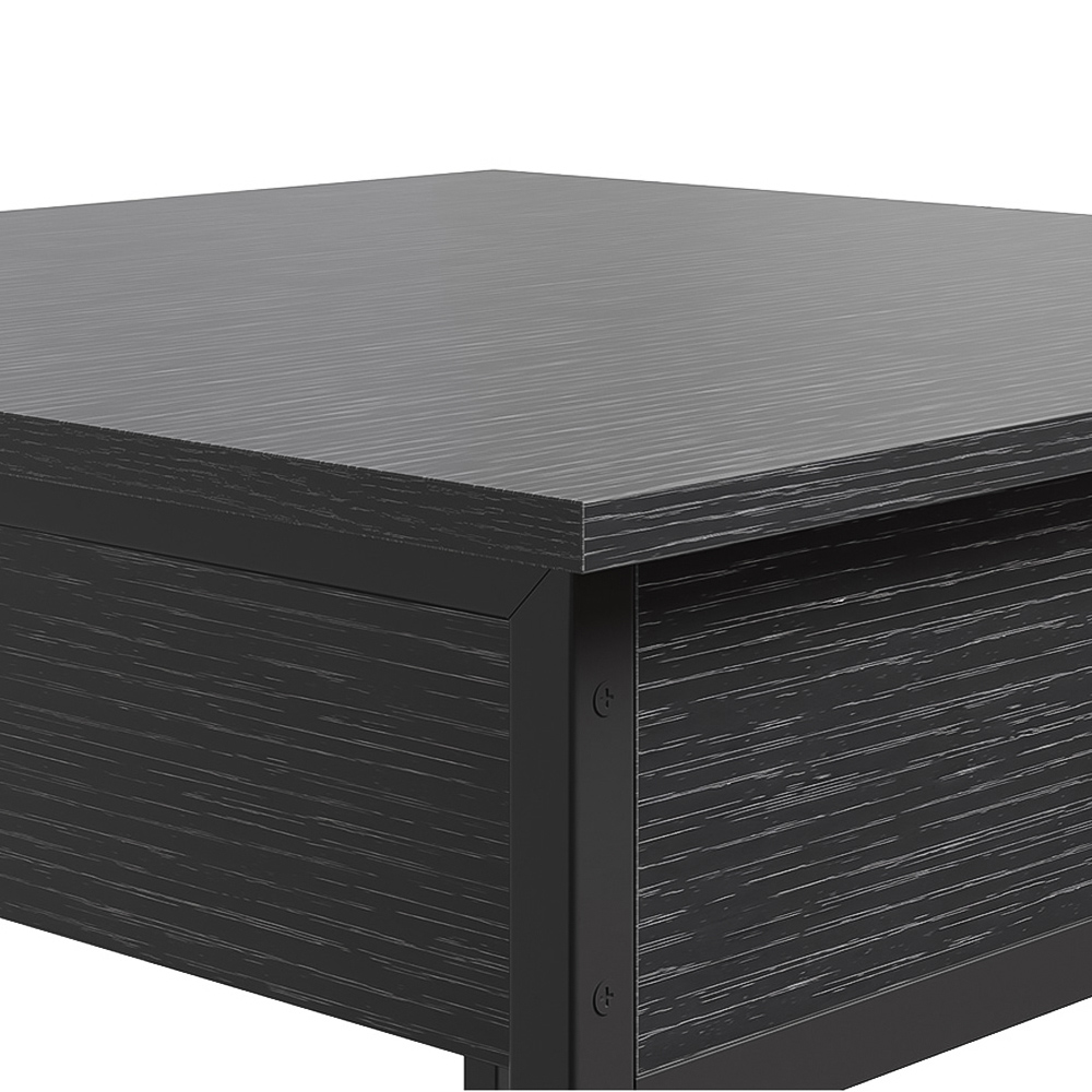 Living and Home Single Drawer Black Bar Table with Built-In Charging Station Image 6