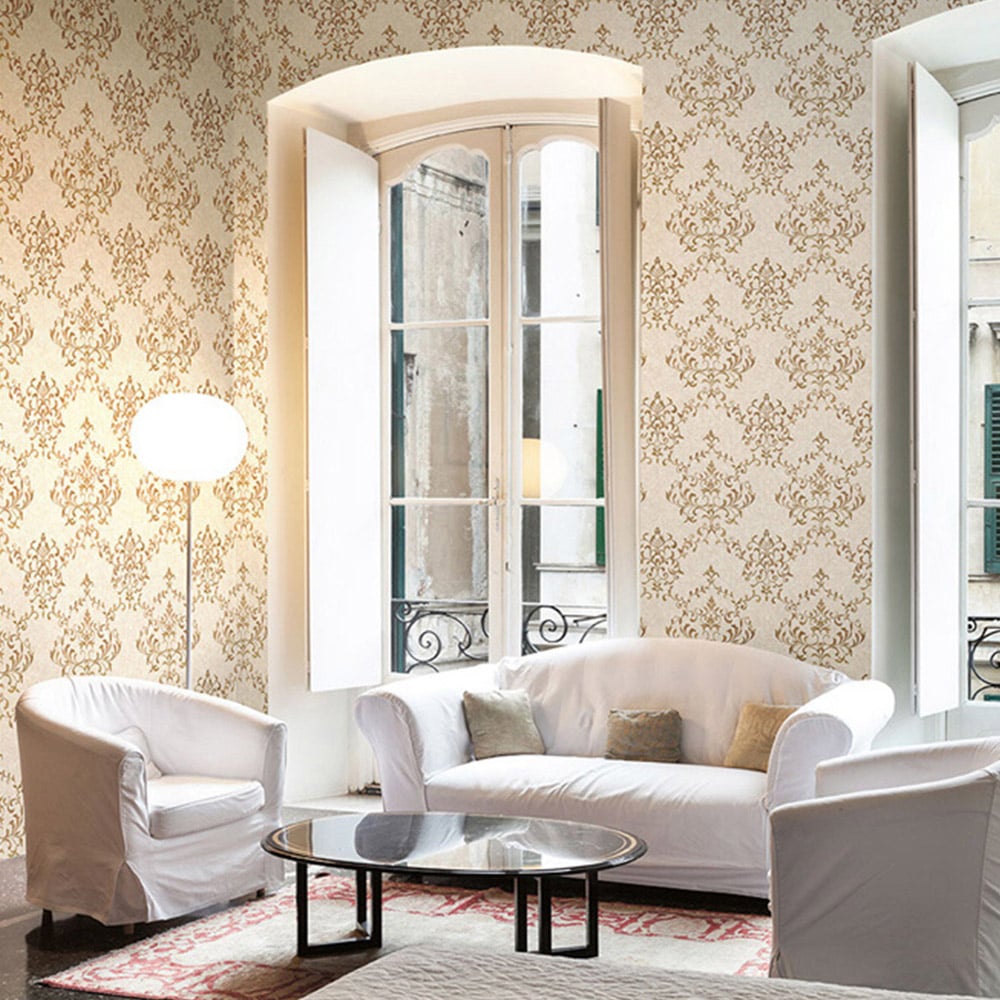 Galerie Neapolis 3 Damask Antique Gold Wallpaper Image 2