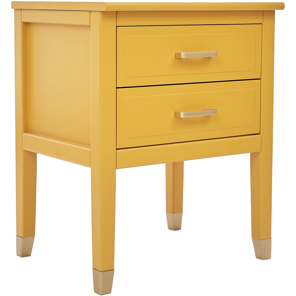 Palazzi 2 Drawer Mustard Bedside Table Image 2