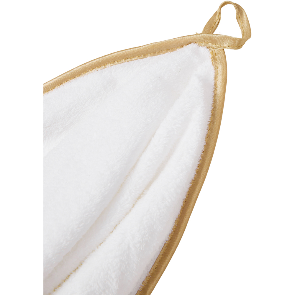 Living and Home Soft Polyester White Gold Line Bath Towel Set of 3 Image 5