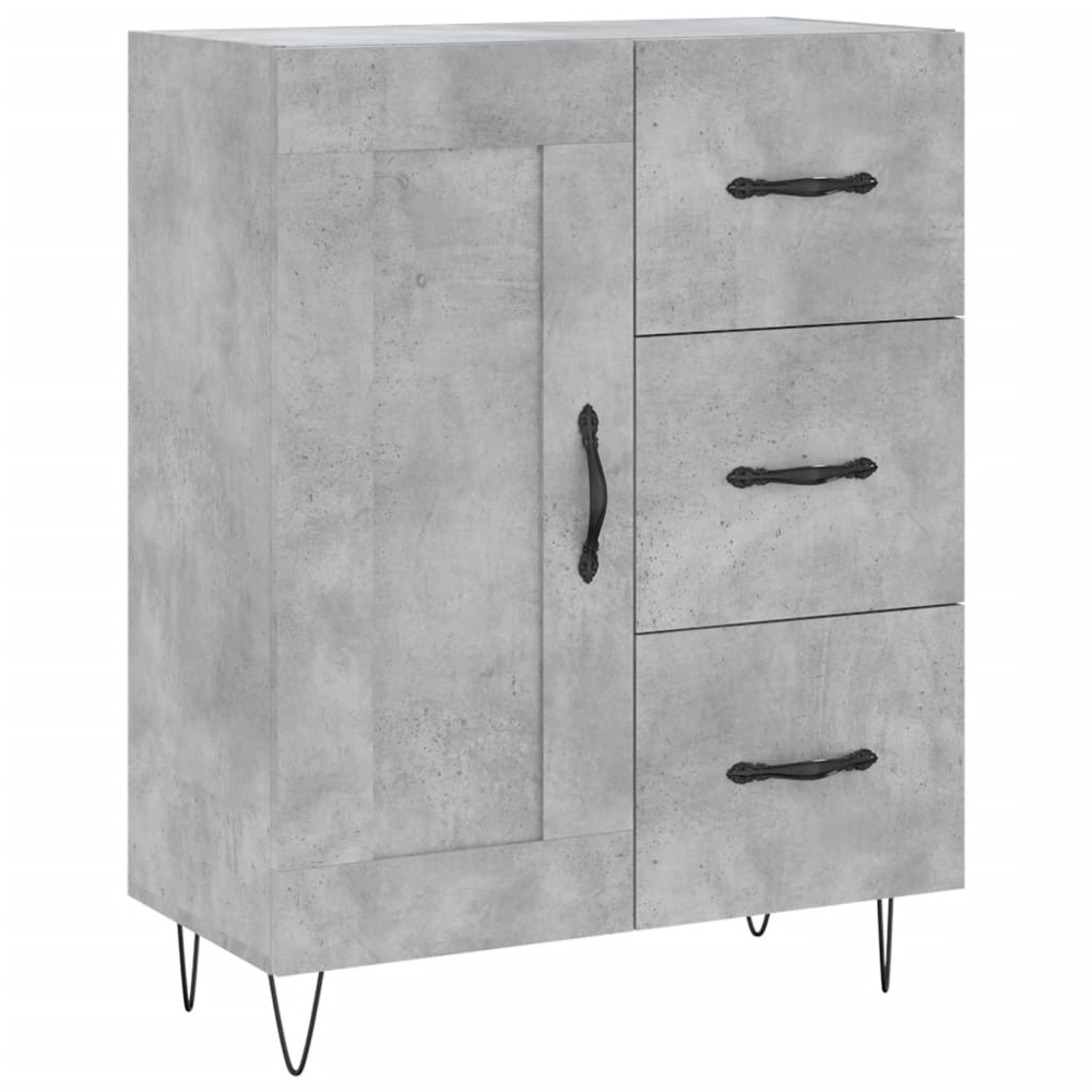 vidaXL 3 Door 3 Drawer Concrete Grey Highboard Image 7