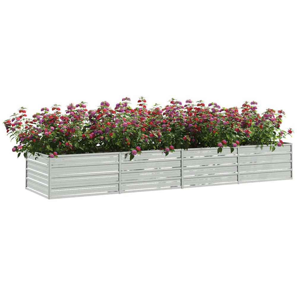 vidaXL Silver Galvanised Steel Raised Garden Bed 320 x 80 x 45cm Image 2
