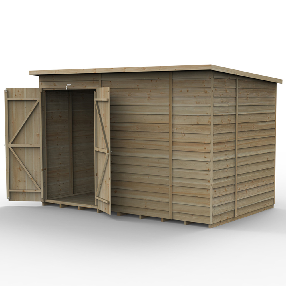 Forest Garden 4LIFE 10 x 6ft Double Door Pent Shed Image 3