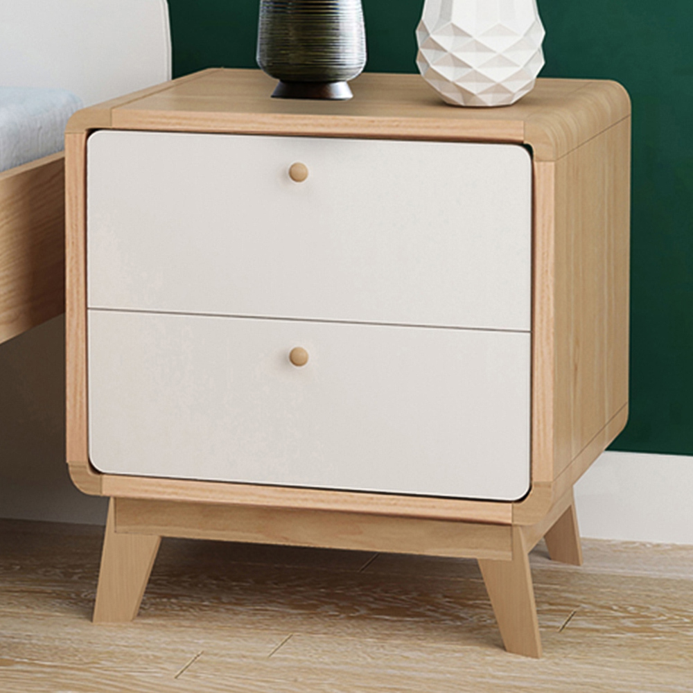 Loft24 Cassie 2 Door Oak White Nightstand Image 1