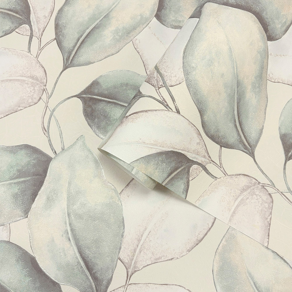 Rasch Wallpaper Opulenza Leaf Blue Wallpaper Image 2