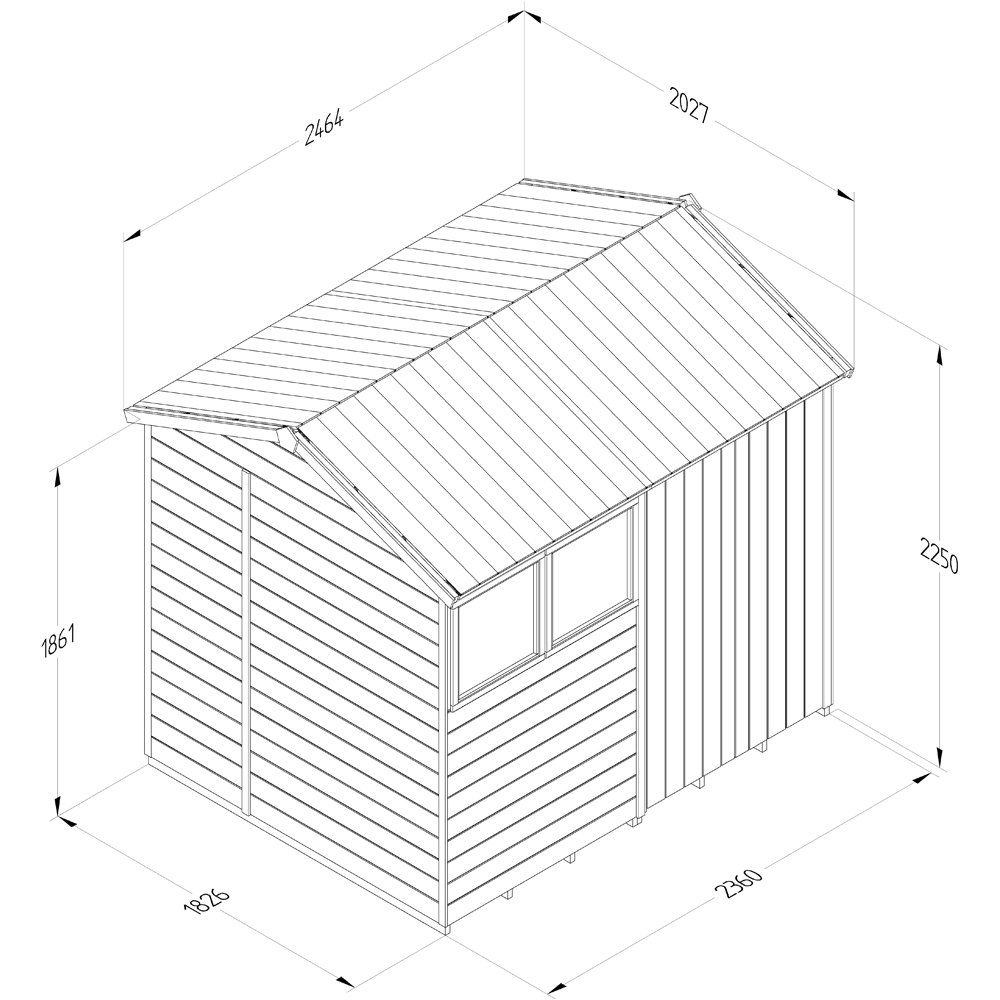 Forest Garden Timberdale 8 x 6ft Single Opening Reverse Apex Garden Shed Image 9
