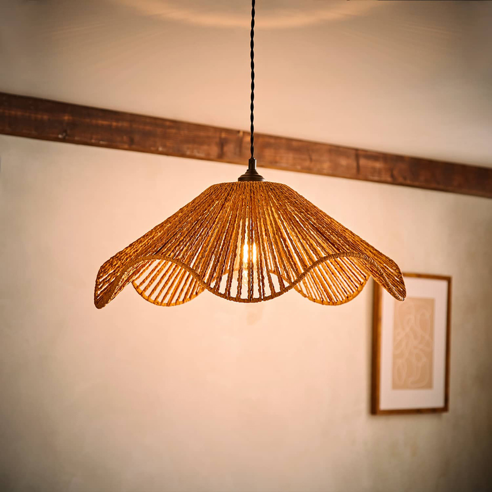 ValueLights Farai Natural Woven Rope Wave Ceiling Light Shade Image 2