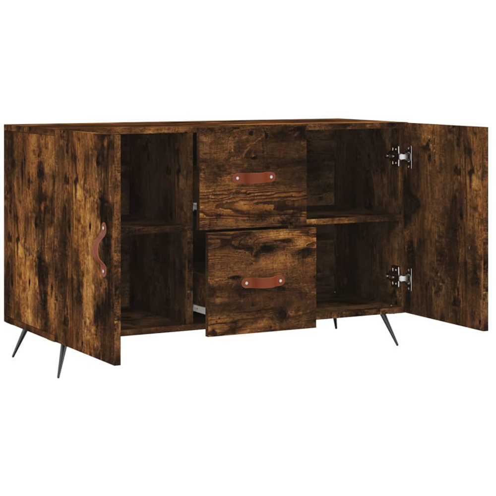 vidaXL 2 Door 2 Drawer Smoked Oak Sideboard Image 5