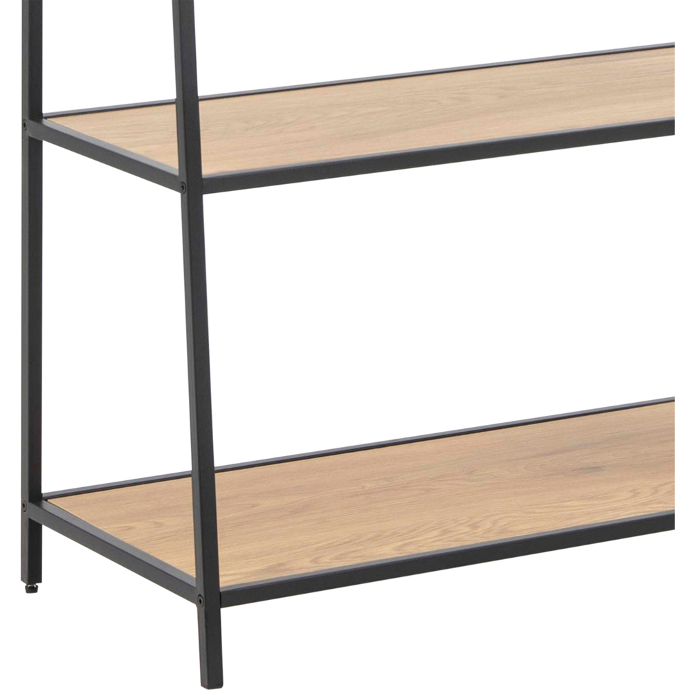 Florence Seaford 5 Shelf Oak and Black Metal Ladder Bookcase Image 7
