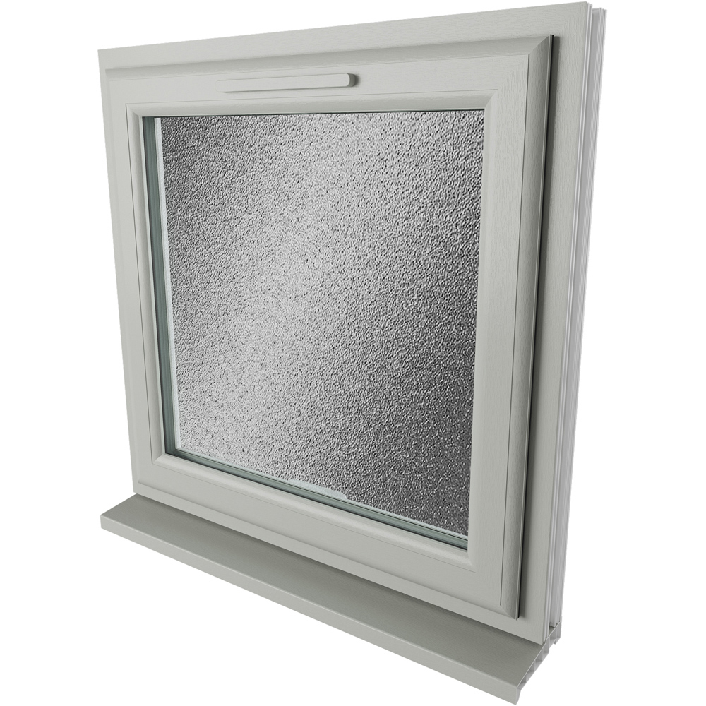 Crystal Agate and White Top Hung Opener Obscure Double Glazed Window 820 x 820mm Image 4