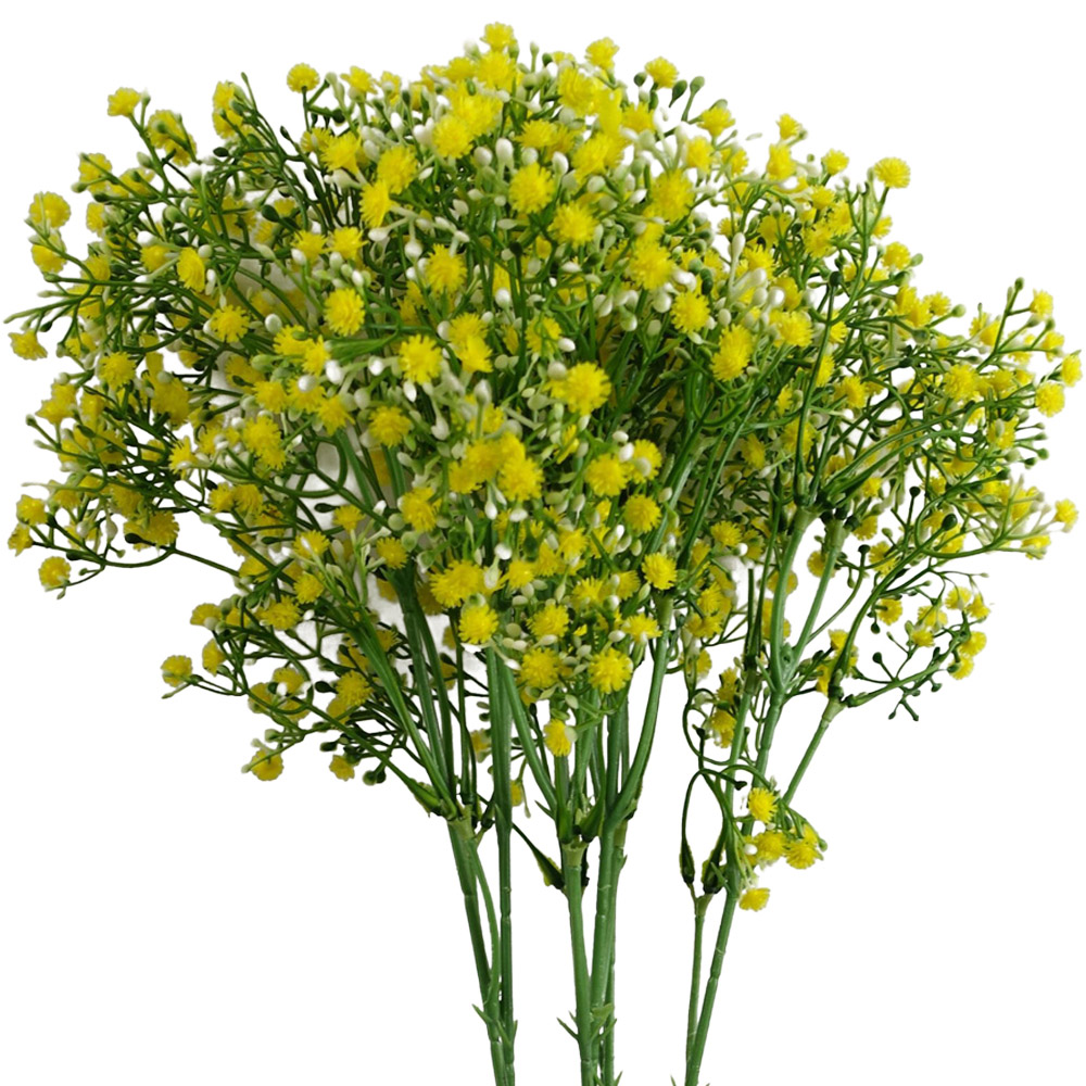 Leaf Yellow Gypsophila Artificial Stem 55cm 6 Pack Image 2