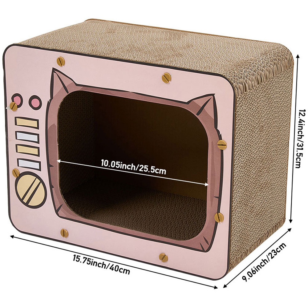 H&O Direct Pink Creative TV Cartoon Cat Scratcher House Image 5