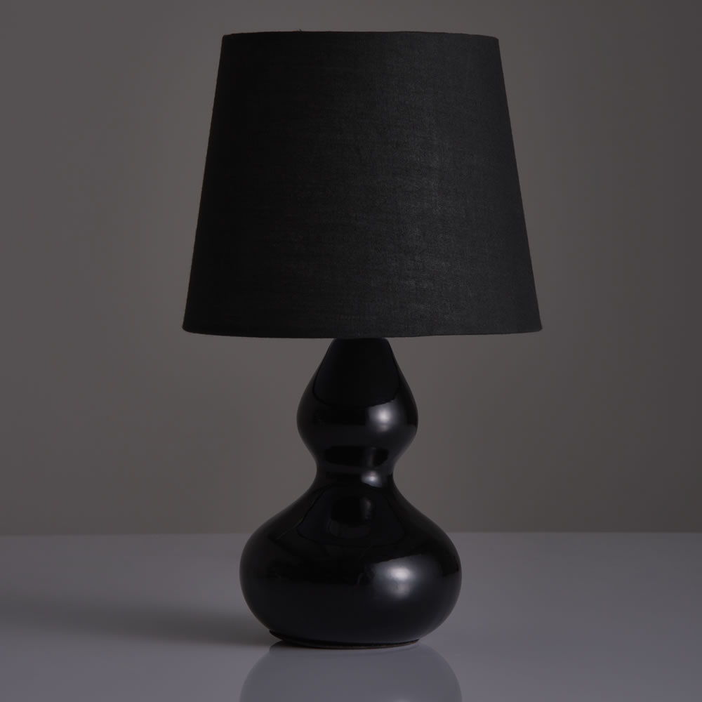 Wilko Black Ceramic Table Lamp Image 1
