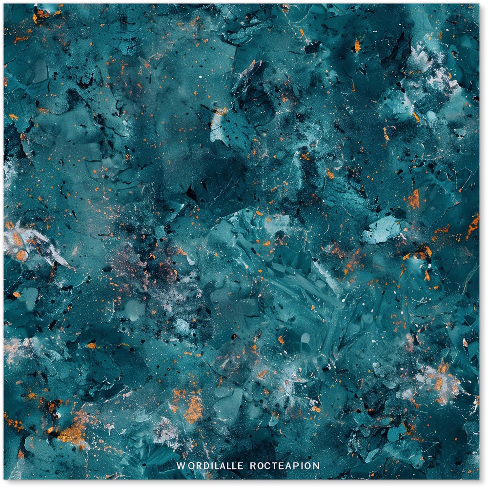 Warren Reed Designer Polished Teal Quartz Effect Glass Kitchen Splashback 60 x 60cm Image 2