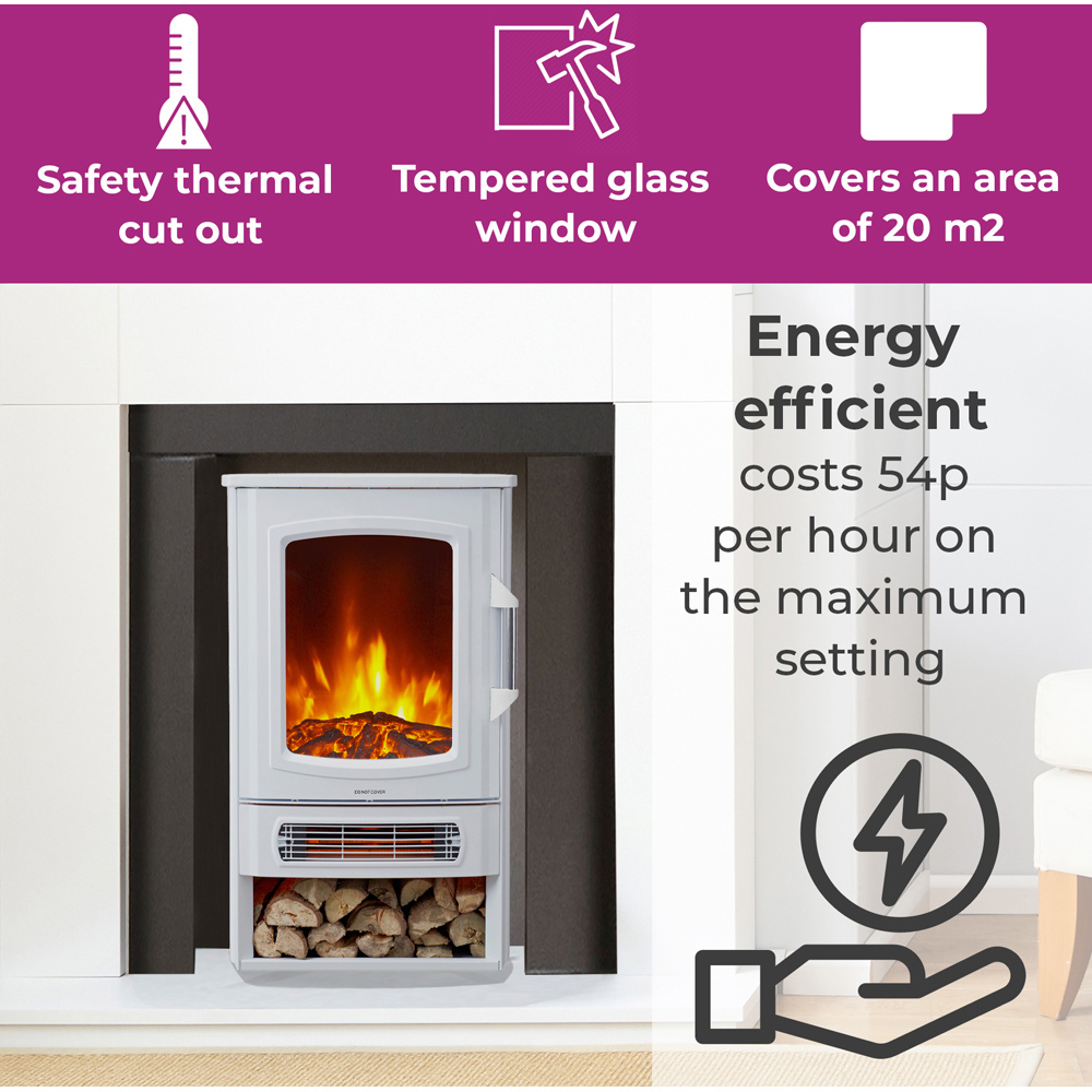 Neo Black Electric Heater Flame and Log Store 2000W Image 7