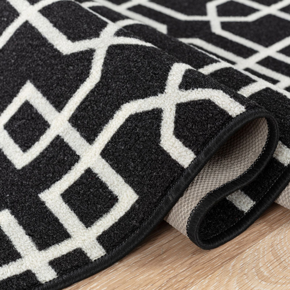 Smart Living Siam Black and Cream Gel Back Non-Slip Door Mat 50 x 80cm Image 4