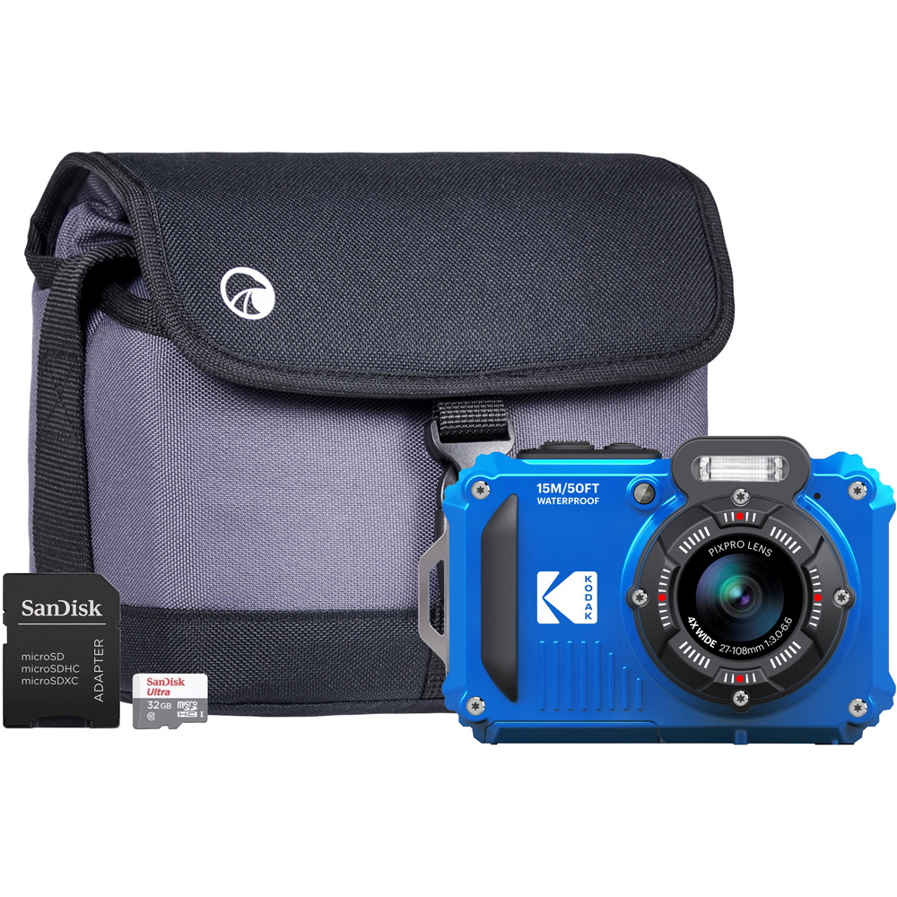 Kodak PIXPRO WPZ2 Blue 4x Zoom Camera with 32GB MicroSD Card Image 1