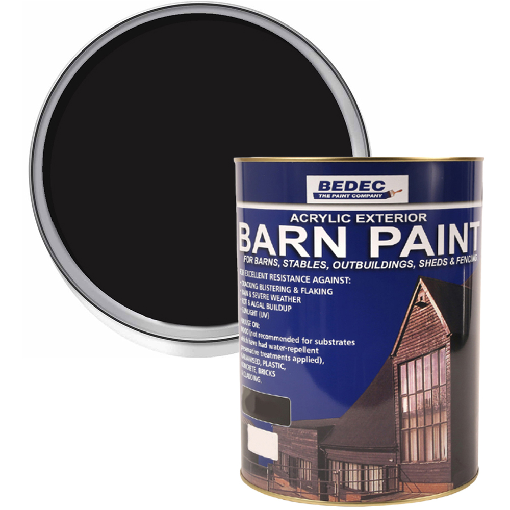Bedec Black Matt Barn Paint 5L Image 1