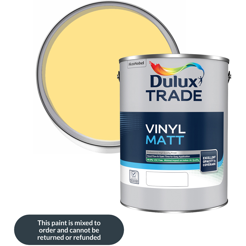 Dulux Trade Lemon Pie Walls and Ceilings Vinyl Matt Paint 5L Image 1