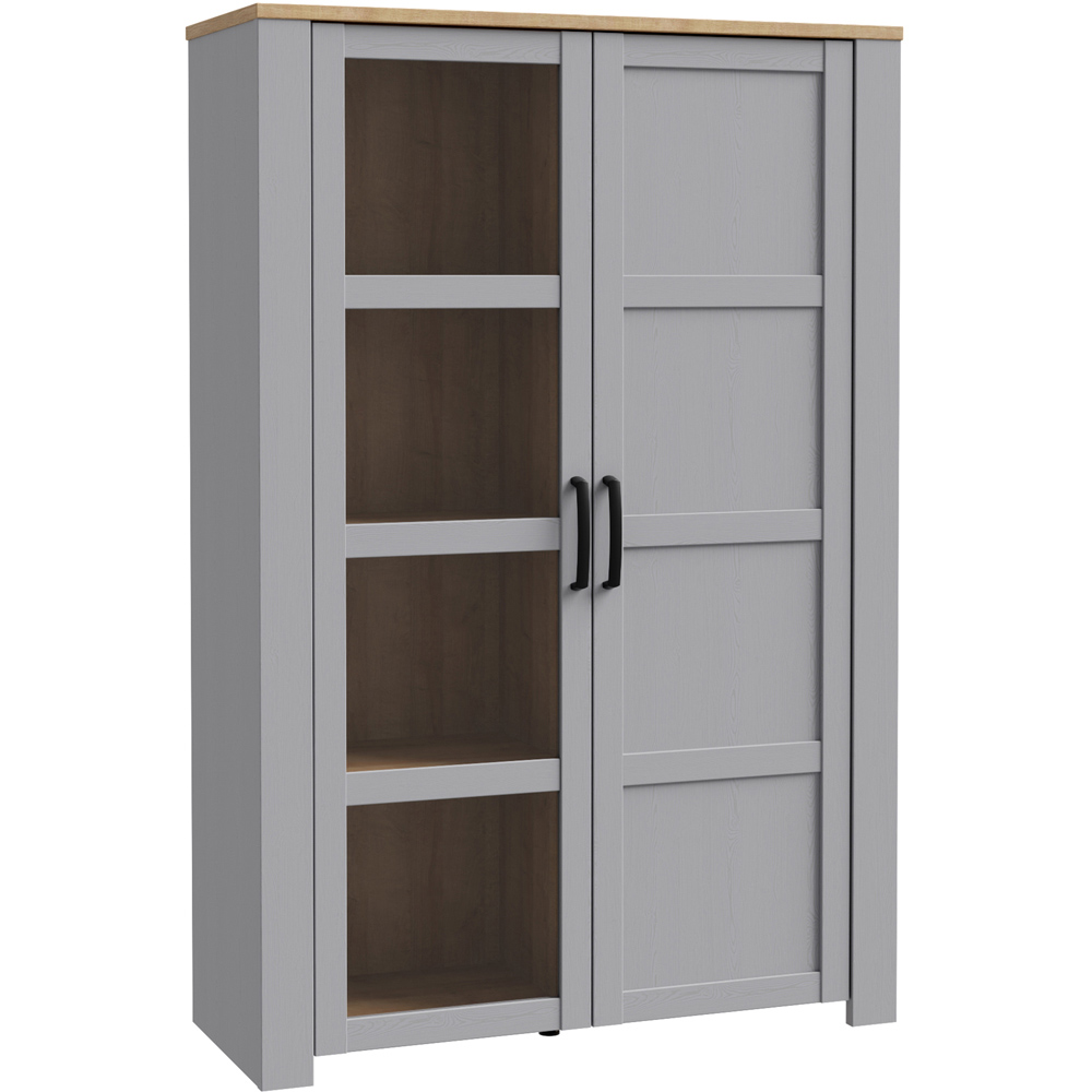 Florence Bohol 2 Door Riviera Oak and Grey Oak LED Display Cabinet Image 2