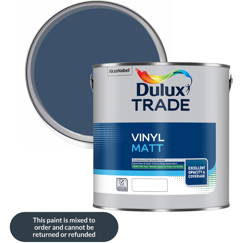 Dulux Trade Sapphire Salute Walls and Ceilings Vinyl Matt Paint 2.5L Image 1