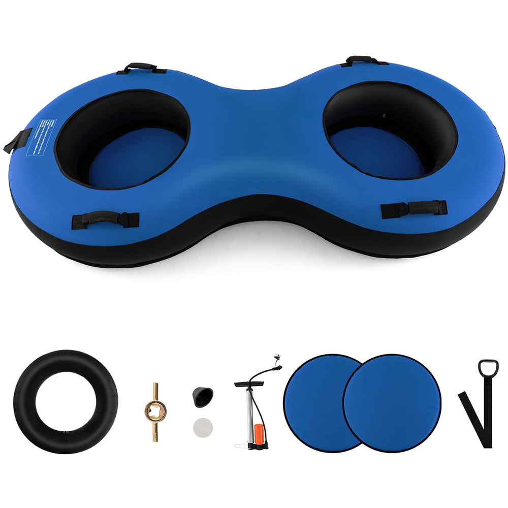 Costway 2 Person Blue Inflatable Snow Tube Image 3