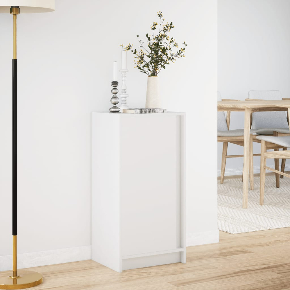 vidaXL Single Door White LED Sideboard Image 8