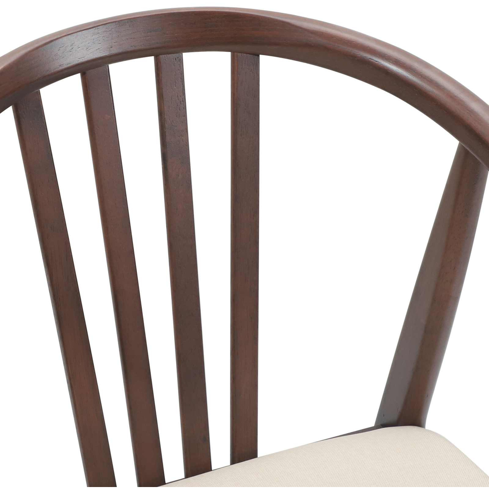 vidaXL Set of 2 Light Brown Rubberwood Vintage Dining Chairs Image 7