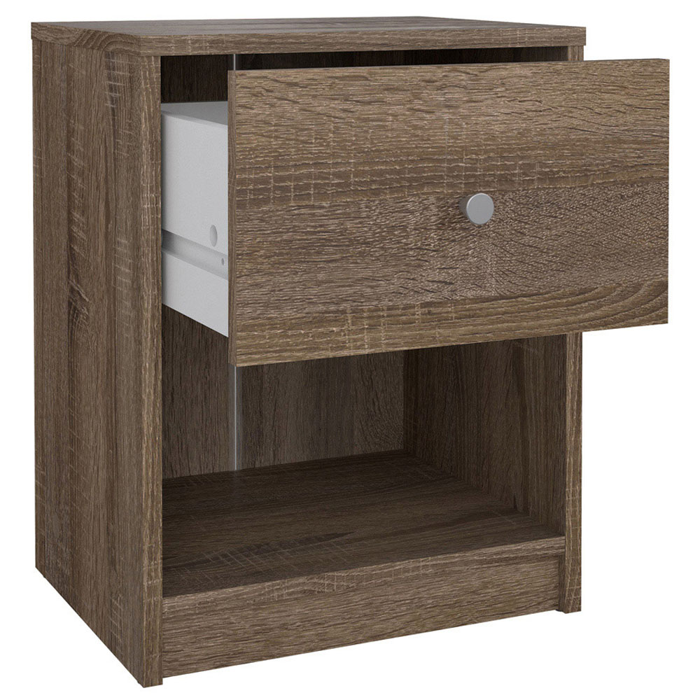 Furniture To Go May Single Drawer Truffle Oak Bedside Table Image 5