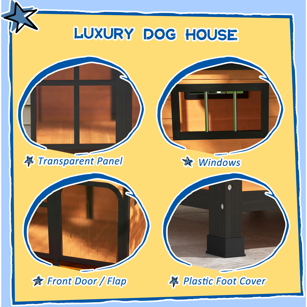 PawHut Wooden Yellow Dog Kennel with Removable Floor Image 8