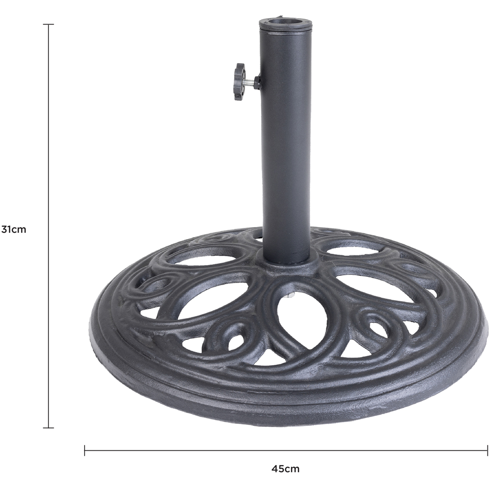 Charles Bentley Black Cast Iron Round Umbrella Base 12kg Image 6