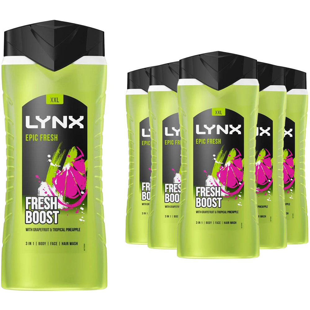 Lynx Epic Fresh Grapefruit and Tropical Pineapple Shower Gel 500ml 6 Pack Image 1