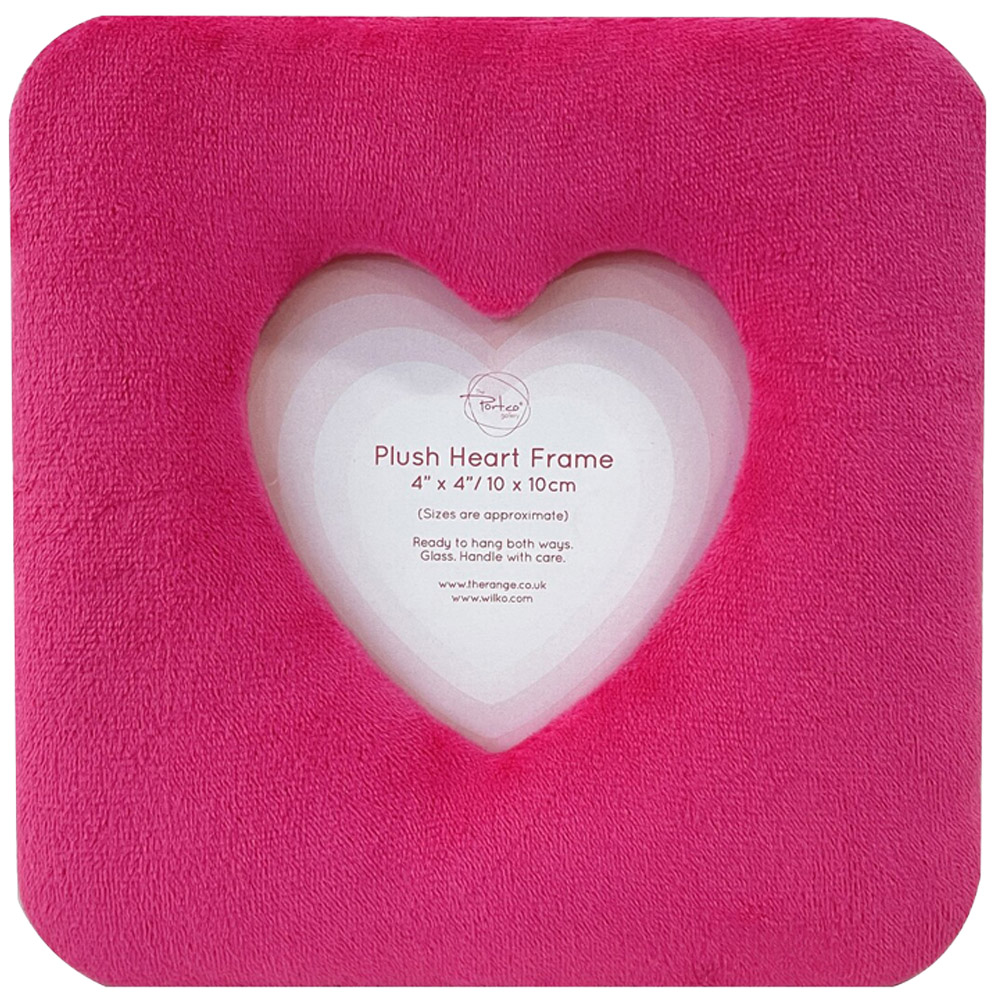 Bright Plush Heart Photo Frame Pink Image 1