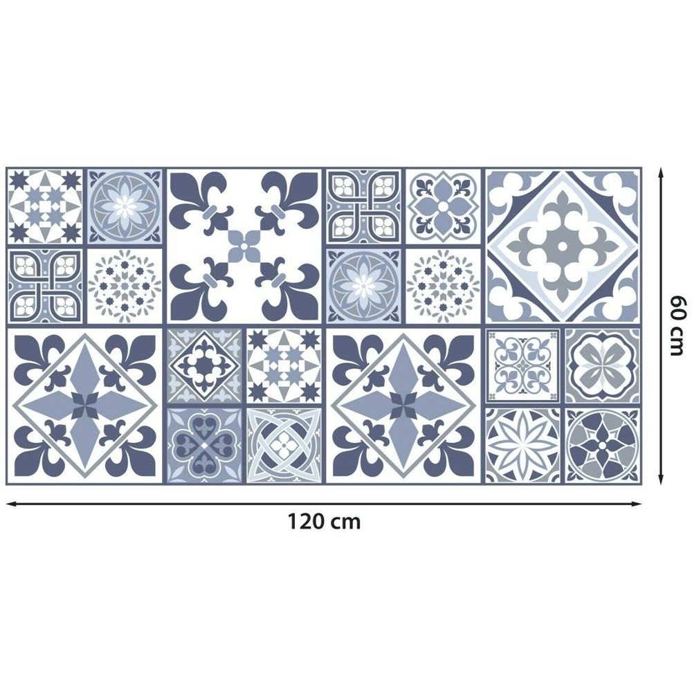 Walplus Lisbon Blue Tile Melange Floor Sticker 120 x 60cm Image 8