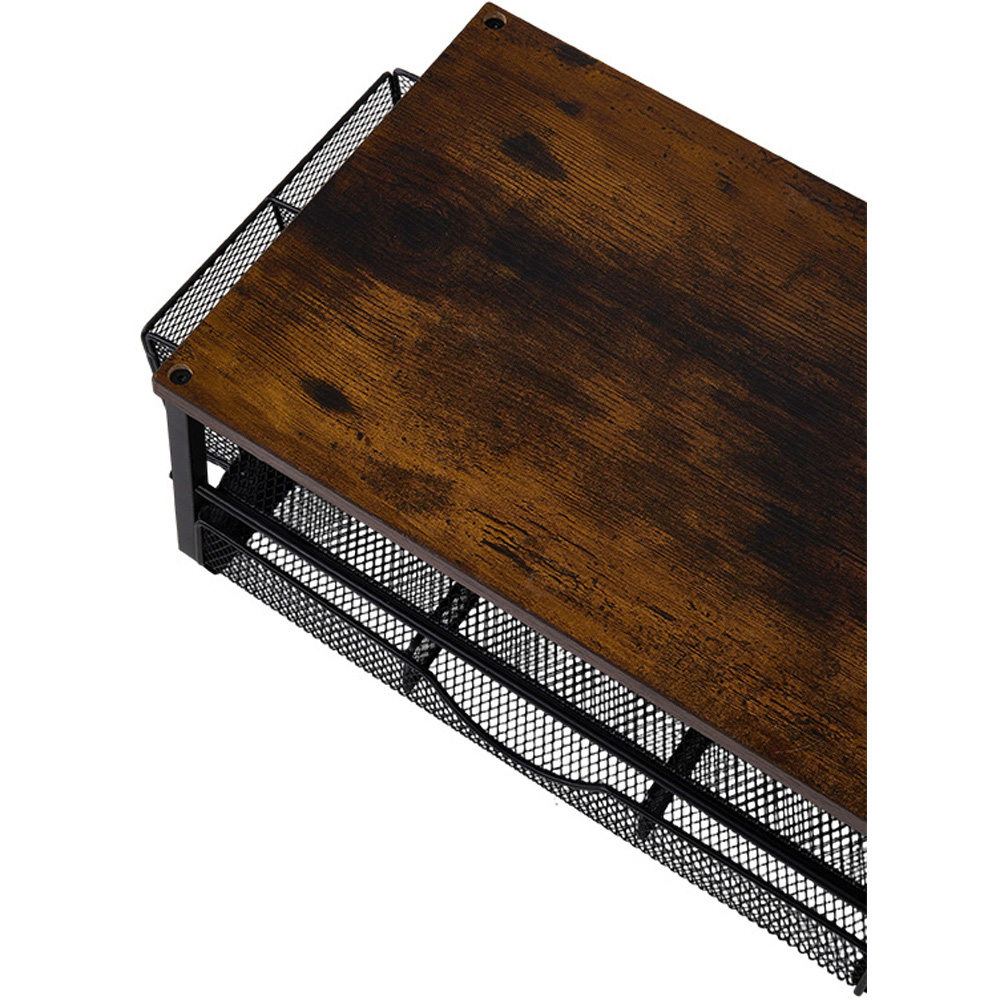 Living and Home Single Drawer 2 Shelf Dark Brown and Black Printer Stand Image 6